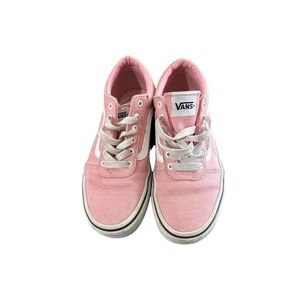 Kids Vans Old Skool Pink Canvas Lace Up Skate Shoes Sneakers Size 3